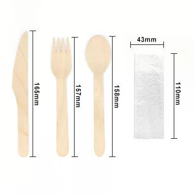 China Disposable Wood Knife Fork Food Spoon Biodegradable Wooden Cutlery Set for sale