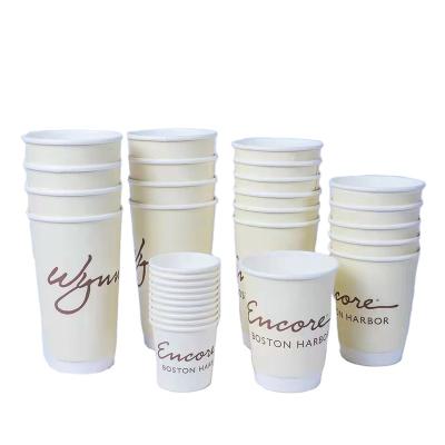 China Biodegradable Double Wall Hot Disposable Coffee Cup Paper With Lid Logo Gold Beer Customized Craft Printed Disposable 4oz 8oz 12oz 16oz 20oz Te koop