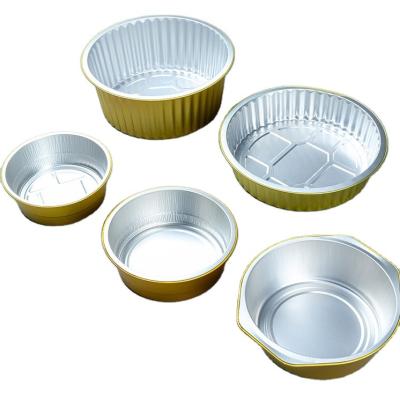 China Eco Friendly Disposable Pizza Tray Pie Pan Foil Dish Molds With Lids Aluminum Foil Around Healthy Disposable Custom Cupcake Cup for sale