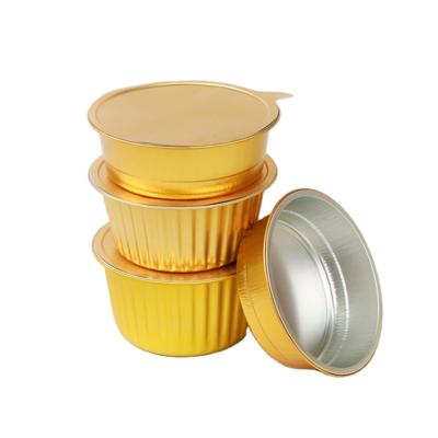 China Eco Friendly Disposable Pizza Tray Pie Pan Foil Dish Molds With Lids Aluminum Foil Around Healthy Disposable Custom Cupcake Cup for sale