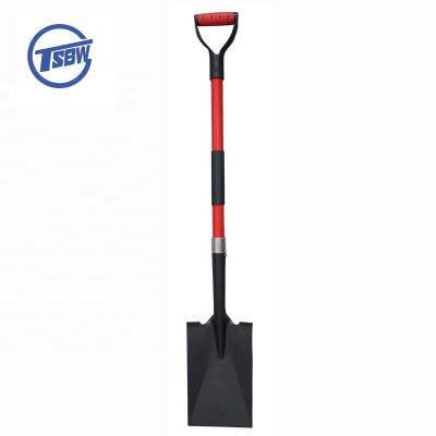 China High Quality Square Shovel Garden Shovel Carbon Steel Hand Tool Digging Shovel for sale