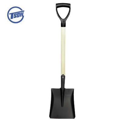 China Garden Shovel S501 High Quality Heavy Duty All Kinds Of Garden Cultivating Garden Square Mouth Short Wooden Handle Steel Shovel for sale