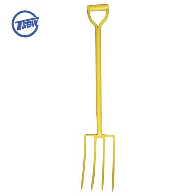 China F107 Carbon Steel Steel Handle Garden Cultivating Throwing Hand Digging Hard Working Fork for sale