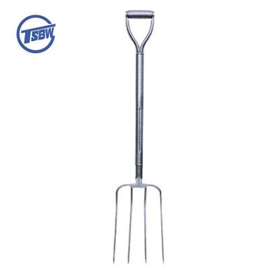 China F102 Carbon Steel Steel Handle Garden Cultivating Throwing Hand Digging Hard Working Fork for sale