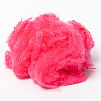 China Anti-deformation 1.5d*38 High Quality Red Recycled Solid Colored Polyester Staple Fiber For Spinning for sale