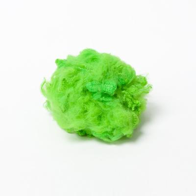 China Anti-deformation Solid Premium Green Colored Polyester Staple Fiber For Nonwoven for sale