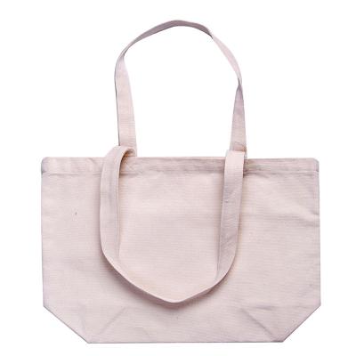 China Custom Natural White Handled Simply Recycled Linen Bolsas de lona Cotton Sack Canvas Shopping Tote Bag for sale