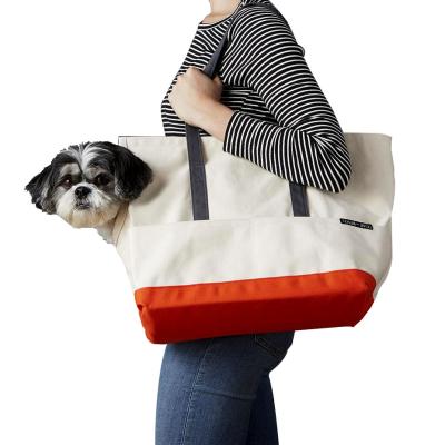 China 100% Eco-friendly Custom Cat Dog Canvas Tote Bag Pet Carrier Bags for sale