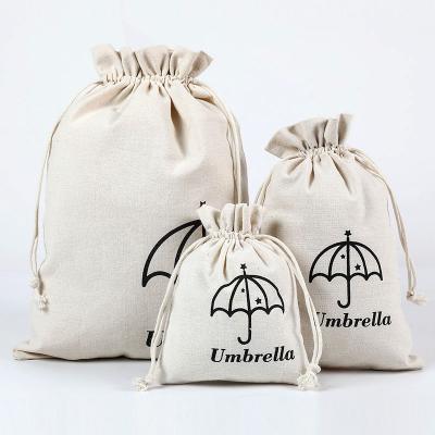 China Eco-friendly empty canvas gift bag drawstring canvas bag is used to hold tea gifts or shoes dust bags for sale