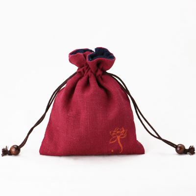 China Mini Canvas Velvet Drawstring Bag Small Cotton Drawstring Disposable Custom Wholesale Gift Bag for sale