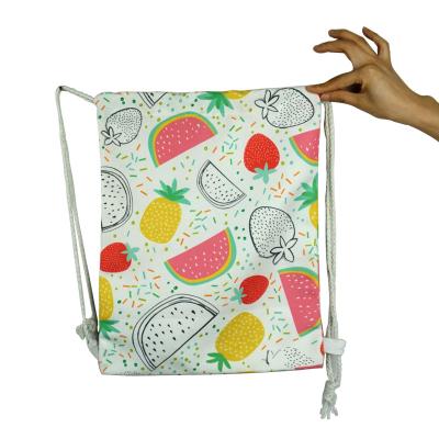 China 100% Custom Made Eco-Friendly Extra Large Drawstring Canvas Print Fruit Grocery Travel Reusable Carrier Bags for sale