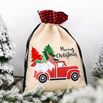 China 100% Eco-Friendly Oversized Canvas Drawstring Bag Christmas Tote Gift Bags for sale