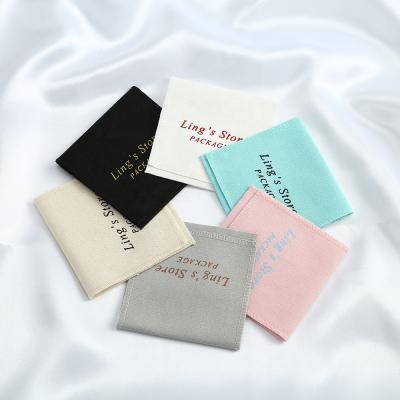 China Soft and High Quality Hot Selling Jewelry Bag Custom Cotton Jewelry Pouches Bags with Logo For Wedding Party Christmas for sale