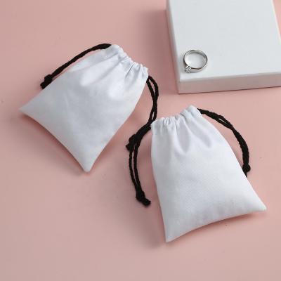 China Soft high quality high quality pouch bag high quality jewelry drawstring packaging suede cotton custom logo for sale