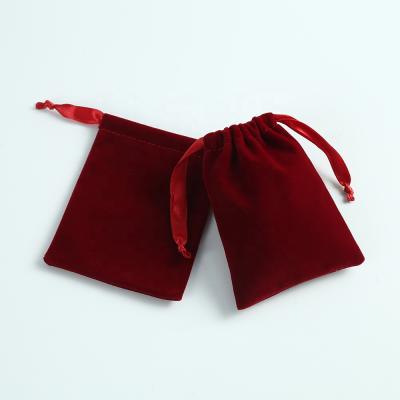 China Soft And High Quality 2.75x3.54 Inch Drawstring Bag Velvet Pouch Gift Bag Bags Reusable Tea Bag for sale