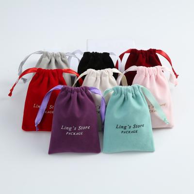 China Soft and High Quality Custom Size Small Colorful Custom Jewelry Velvet Pouches Velvet Pouch Packaging Bags for sale