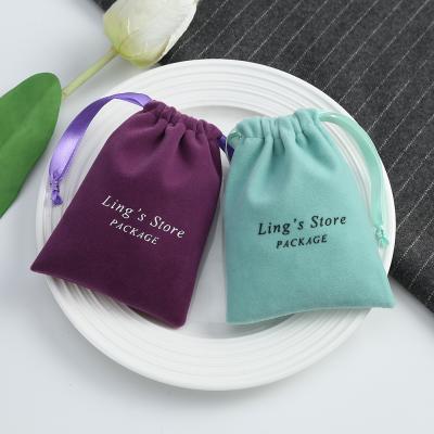 China Custom Made Soft And High Quality Eco-Friendly Velvet Jewelry Packaging Pouch With Logo For Sale for sale