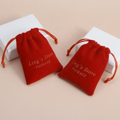 China Soft And High Quality Custom Logo Gift Package Velvet Suede Drawstring Bag For Jewelry Pouch for sale