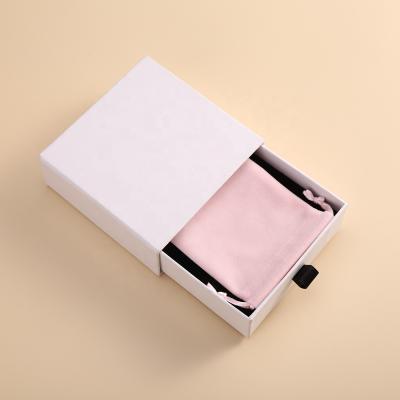 China Soft and high quality 13X18cm pink jewelry pouch drawstring colors gift packaging bags for sale