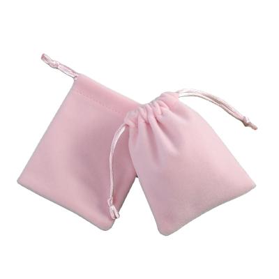 China /High Quality High Grade Soft Pink Thick Velvet Storage Bag Customized By Soft Factory Customized for sale