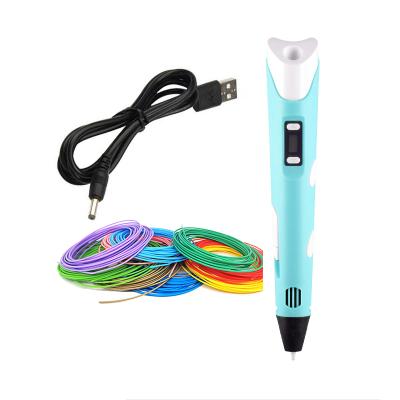 China DIY 3D Printing 3D Printer Pen 1.75mm PLA Filament Automatic Printing Pen Kids with 9m PLA Drawing Pens Birthday Children's Day Gifts for sale