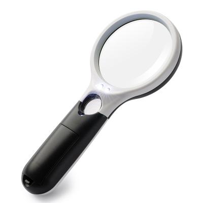 China Reading Reading Students Experiment New Original Handheld 45X Bright 3X Magnifying Glass Microscope Magnifying Aid Reading For Seniors Loupe Jewelry Repair Tool for sale