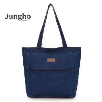 China Fashion New Korean Style Simple Casual Bag Women's Denim Fashion Handbag Korean Shoulder Bag for sale