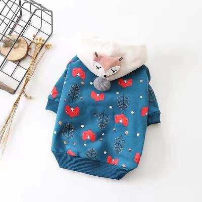 China Fashion Design Fox Style Hoodies Dog Print Fabric Sustainable Pet Clothes for sale