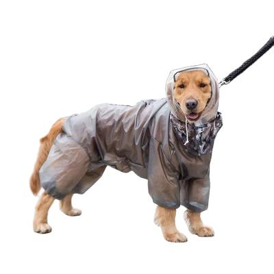 China 4 Legs Good Viable Color Semi-Sheer Large Dog Contrast Waterproof Raincoat for sale