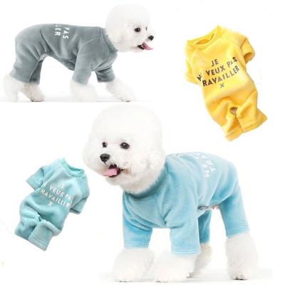 China Lovely Sustainable Coral Fleece Print Dog Four Legs Costume for sale