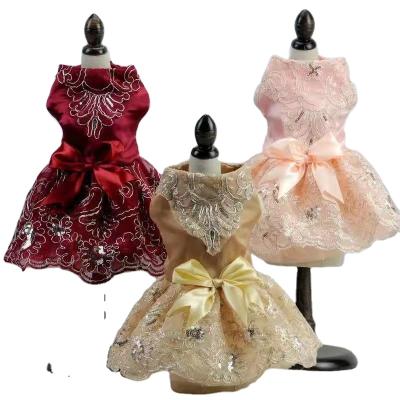 China 2021 New Design Sustainable Pet Luxury Lace Dress Dress for sale