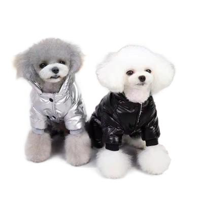 China Hot Sale Fashion Design Black Whole Stocked Ribbon Padded 4 Legs Dog Jacket Coat Warm Clothes for sale