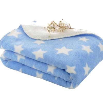 China Anti Pill Producer Top Yarn Dyed Coral Fleece Printing Soft Baby Thermal Blanket for sale