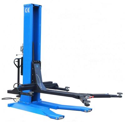 China Powder Coating 2500kg Mobile Hydraulic Sinlge/one Post Car/Vehicle Lifting Machine 2500kgs for sale