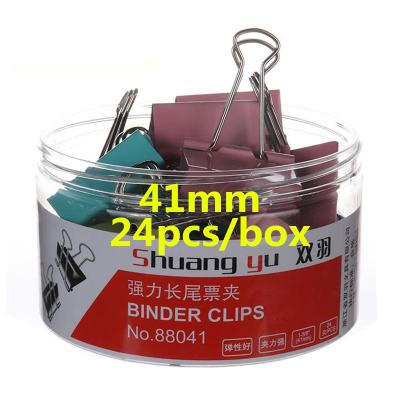 China Colorful Binder Staples Metal Clips 41mm Metal Note Stationery Binder Supplies for sale