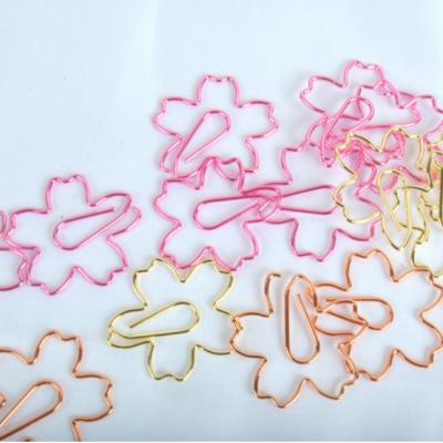 China 12pcs Cherry Blossom Multifunctional Romantic Cartoon Cherry Paper Clips Fashion Colorful Stationery for sale