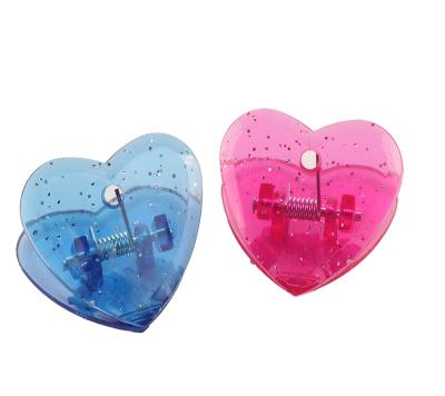 China Heart Shape Plastic Spring Clips Plastic Colorful Snap Note Clips Custom for sale