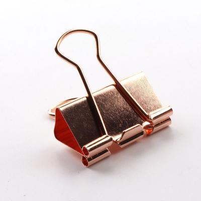 China High Quality 51mm Rose Gold Metal Binder Clips For Binding File Folder for sale