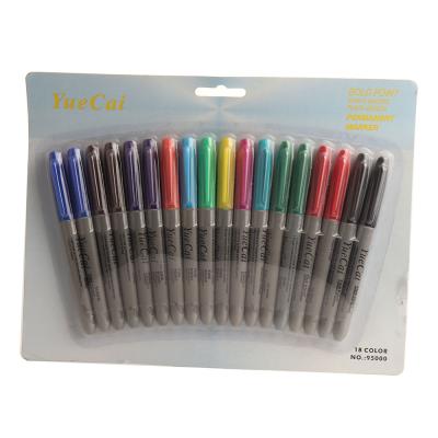 China School Office Supplies 18pcs Custom Painting Pen Permanent Marker Blister Card Pack Support Custom for sale