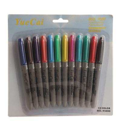 China School Office Supplies 12pcs Non-Toxic Painting Pen Permanent Marker Blister Card Pack for sale