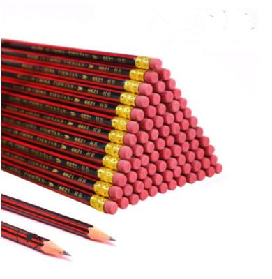 China Office School Pencil HB Pencil Painting Classic Red Sketch Wooden Pencil With Eraser Head For Office Supplies for sale