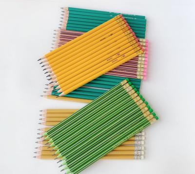 China Office School Pencil Wholesale 12pcs HB Pencil With Eraser Toppers Environmental Woodless For Office Supplies for sale