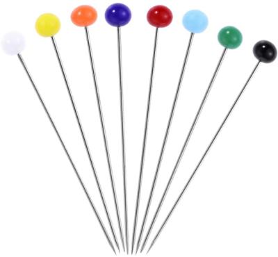 China Useful Full-jeweled Pins Round Head Colored Bead Needle Clothes Accessories for sale