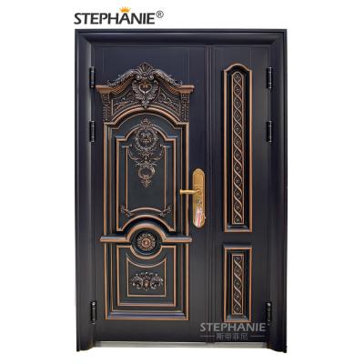 China Modern Luxury Double Front Entry High Security Metal Door Design For Apartment House for sale