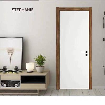 China swing no paint moder door design wood plastic composite door for room for sale