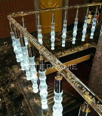 China Luxury stainless and acrylic balustrade for staircase 0908 for sale