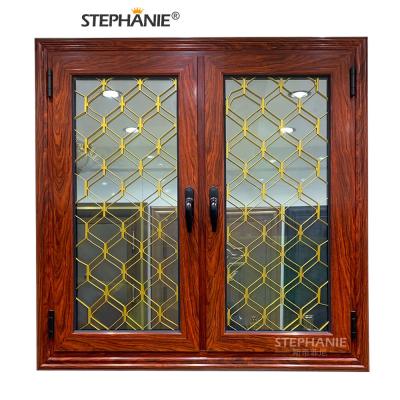 China New Design Picture Color Tempered Glass Casement Folding Wooden Screen Screen Window With Low Price for sale