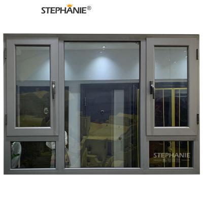 China Folding Screen Stephanie Double Color Gray Casement Glass Window For Home for sale