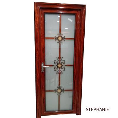 China Factory wholesale price aluminum swing tempered glass bathroom door for sale