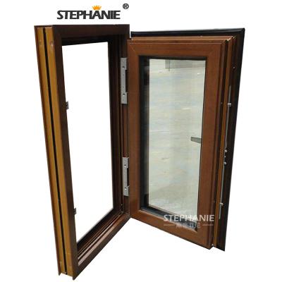 China Best Selling Magnetic Aluminum Vertical Casement Window Screen Bronze Color With Double Mosquito Alloy Net For Wholesale for sale